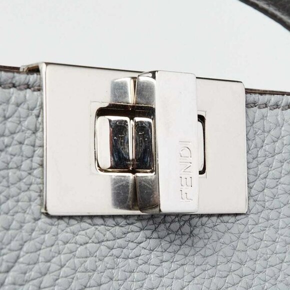 Fendi Grey Calf Leather Peekaboo ISEEU Mini Satchel Bag - 7VA530 - Picture 6 of 12